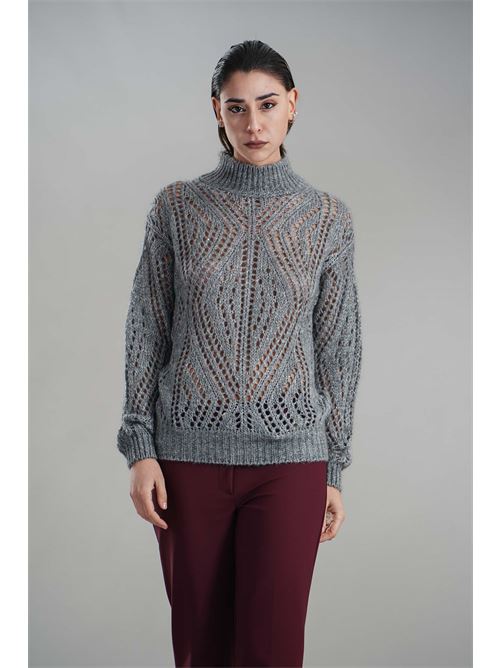 Maglia in misto lana brand unique | BUW24007GRIGIO SCURO